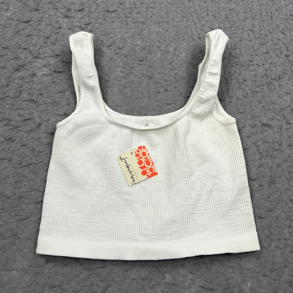 Free People Tops - NEW Free People FP Movement Ribbed Tank Women's XS/S White Slim Stretch Crop Top